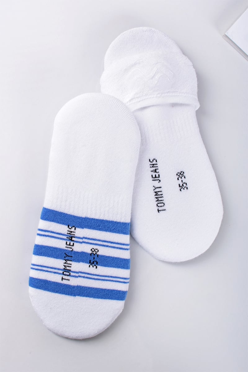 Modro-biele členkové ponožky TJ Footie Tommy Stripe - dvojbalenie