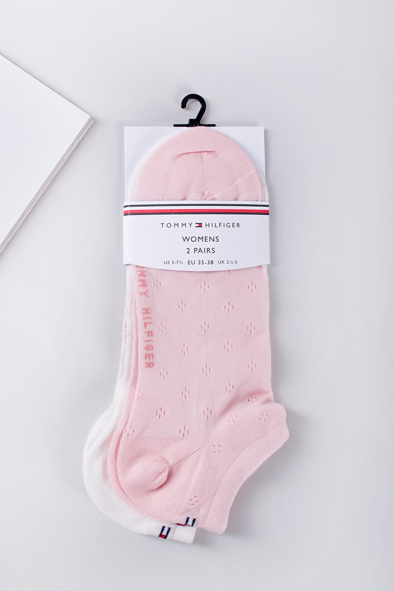 Dámske béžovo-ružové členkové ponožky Sneaker Summer Knit - dvojbalenie