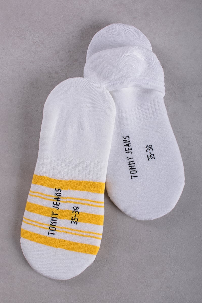 Žlto-biele členkové ponožky TJ Footie Tommy Stripe - dvojbalenie