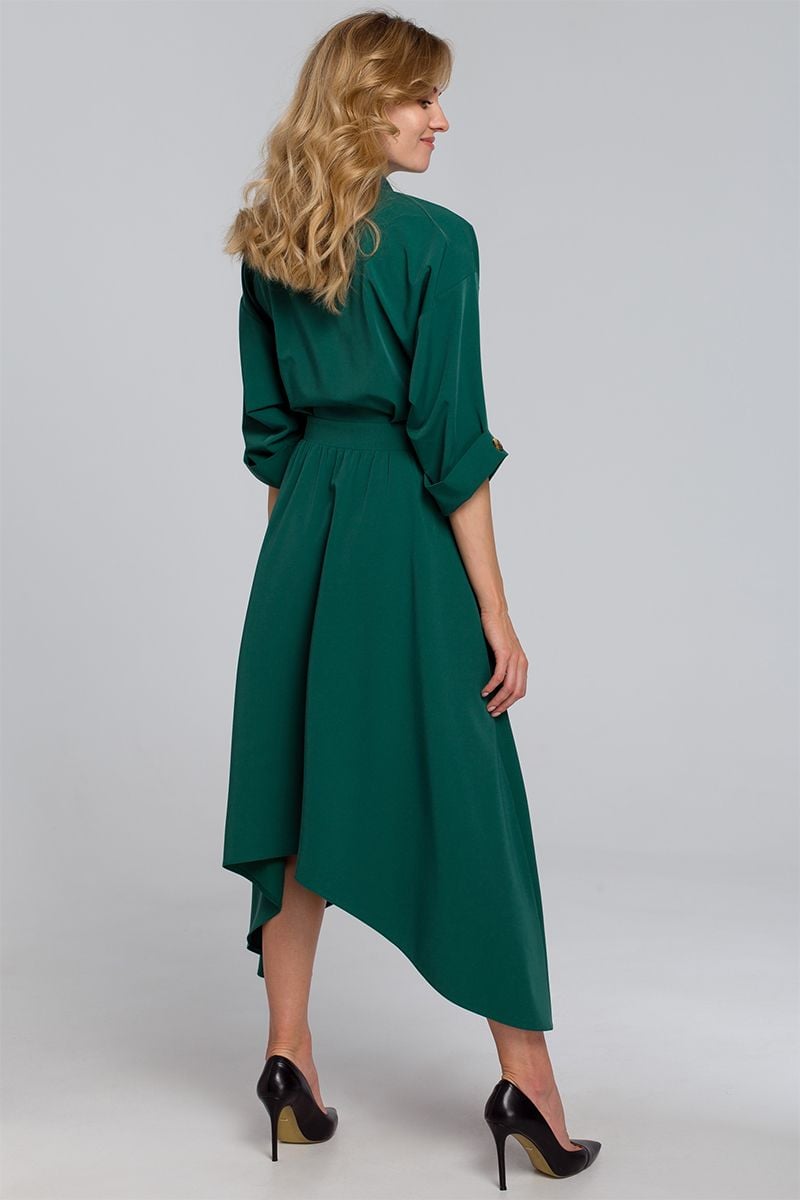 Zelené asymetrické šaty K086