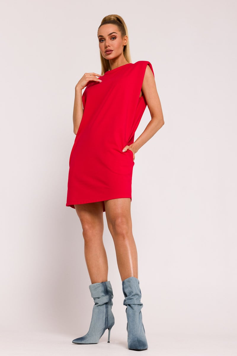 Červené bavlnené šaty M789